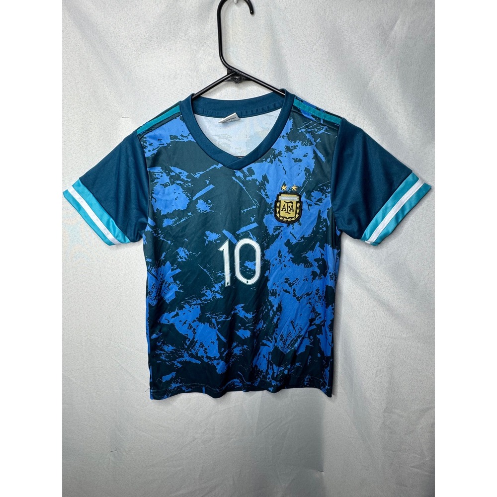 Argentina Messi 10 Soccer Jersey Youth Size 24 Blue Teal AFA National Team Kit
